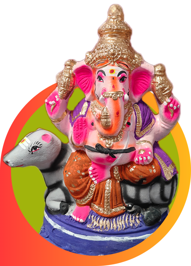 2 feet clay vinayagar